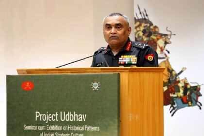 Army Chief General Manoj Pandey speaking at a seminar organized on Project 'Udbhav'