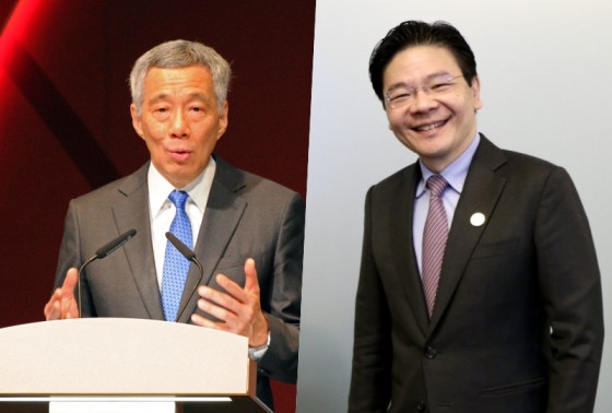 Lee Hsien Loong and Lawrence Wong (left to right) Photo: IANS