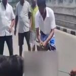 The goat was slaughtered in the middle of the road with a picture of a BJP leader placed on its head (Photo- Video Grab- X)