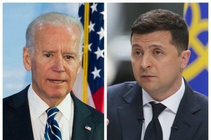 Combo photo of U.S. President Joe Biden (L) and Ukrainian President Volodymyr Zelensky. (Xinhua/IANS)