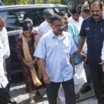 New Delhi: Delhi CM and AAP national convener Arvind Kejriwal, his wife Sunita Kejriwal, Delhi ministers Atishi, Saurabh Bharadwaj, Kailash Gahlot and other AAP leaders leave after pay tribute