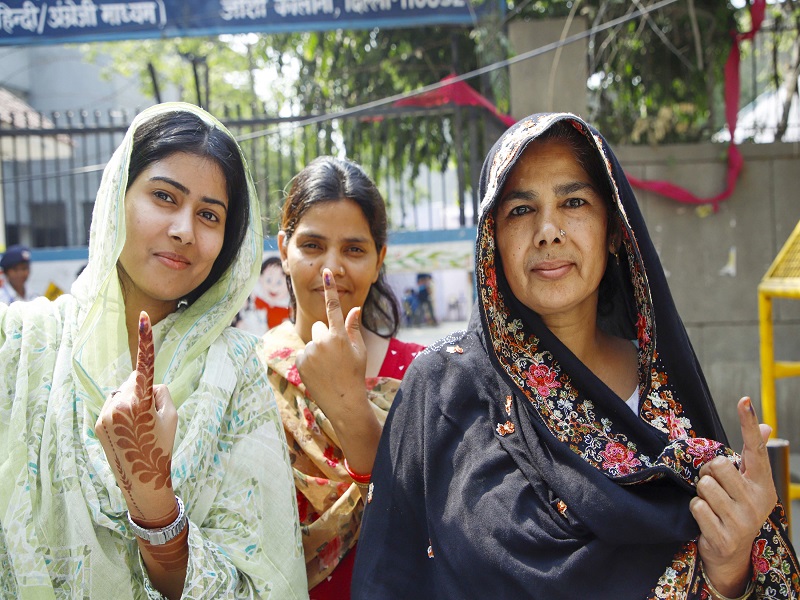 Women voters after voting (Photo- IANS)