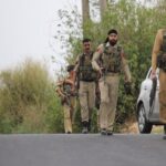 Kathua: Security personnel during a search operation near Hiranagar sector of Jammu and Kashmir's Kathua district on May 14, 2018. (Photo: IANS)