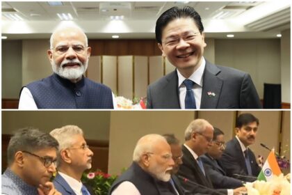 Which four agreements were signed between India and Singapore during pm modi 2 days visit