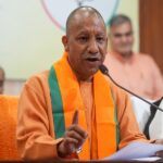 Lucknow: Uttar Pradesh Chief Minister Yogi Adityanath addresses a press conference on the party's victory in the Uttar Pradesh by-elections