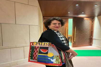 Congress general secretary Priyanka Gandhi reached Parliament with bag written Palestine, BJP said appeasement