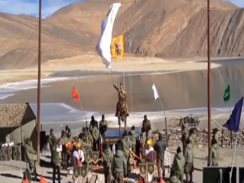 Controversy over installation of statue Chhatrapati Shivaji by Army on banks of Pangong Lake Ladakh Chushul Councillor Konchok Stanzin raised questions