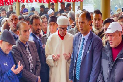 Srinagar: Jammu and Kashmir Chief Minister Omar Abdulla pays tribute to party founder Sheikh Mohammad Abdullah