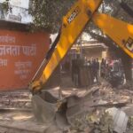 Bulldozer action on BJP camp office in Ballia