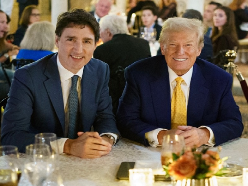 Justin Trudeau and Donald Trump at Florida dinner (Photo: X/Justin Trudeau)