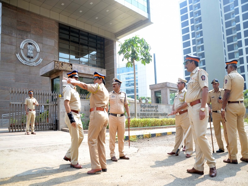 Mumbai: Security beefed up outside Central Bureau of Investigation (CBI) office in the wake of Congress protest against the central government's move to strip CBI Director Alok Verma of his power in Mumbai, on Oct 26, 2018. (Photo: IANS)