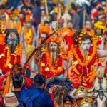 Prayagraj: Naga Sadhus (holy men) of the Shambhu Panchayati Atal Akhara take part in a religious procession ahead of the upcoming Maha Kumbh Mela in Prayagraj on Wednesday, January 1, 2025. (Photo: IANS)